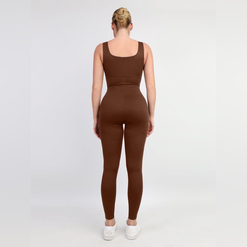 NWT Popilush Brown Ribbed One-Piece Bodysuit Large - Picture 4 of 11